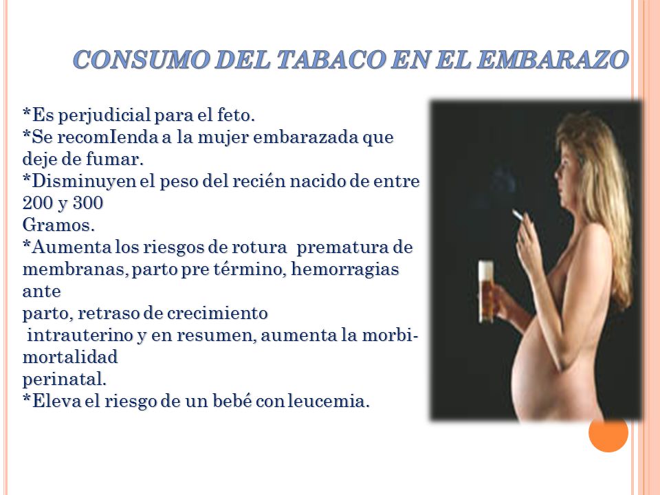 Danos que causa el tabaco en el embarazo